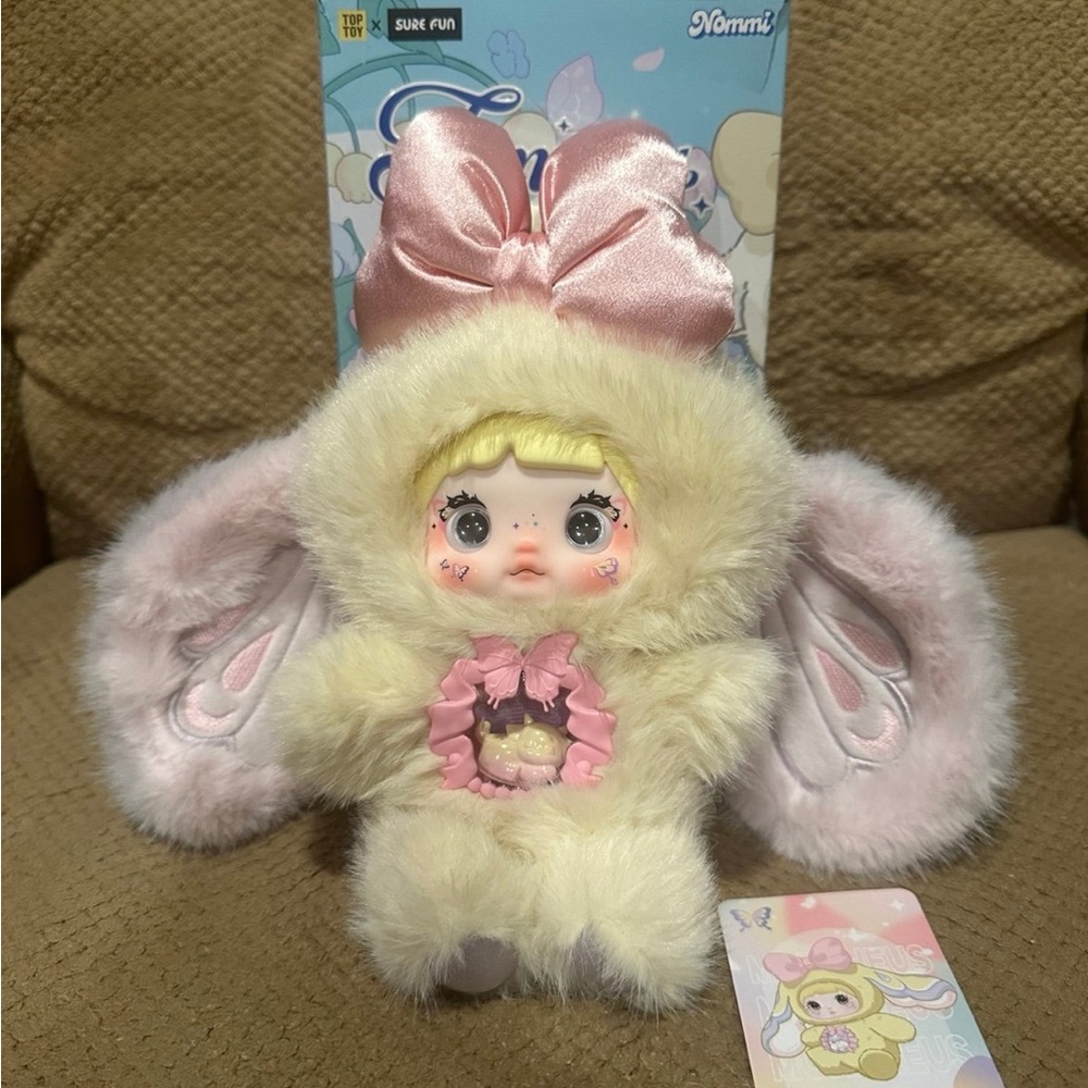 Nommi Blind Box Kawaii Plush keychain Bunny Doll with Pink Bow